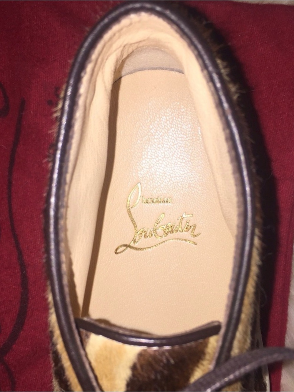 Christian Louboutin Leopard Print Moccasins - Brown & Tan